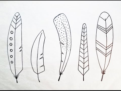 480x360 Feather Drawing And Transfer To Canvas How To Draw 5 Easy