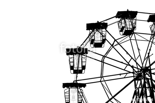 500x334 Vintage Ferris Wheel Silhouette. Stock Photo And Royalty Free