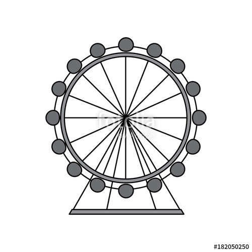 500x500 Ferris Wheel Icon Image Vector Illustration Design Grey Color