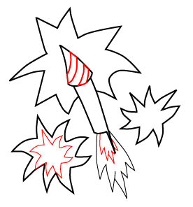 276x296 Cartoon Fireworks Drawing