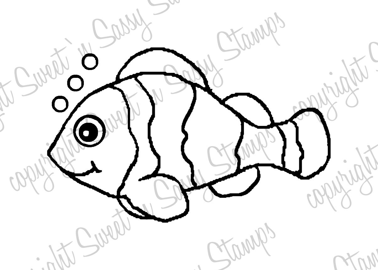1204x860 Clown Fish Coloring Page