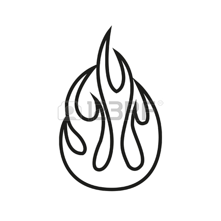450x450 Simple Thin Line Flame Icon Vector Royalty Free Cliparts, Vectors
