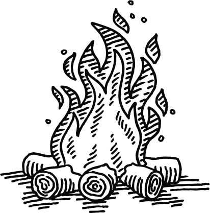 412x417 Camp Fire Drawing Art Drawings Know How Fire