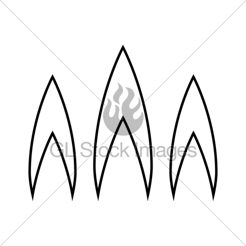 500x500 Flame Of Fire It Is Black Icon Gl Stock Images