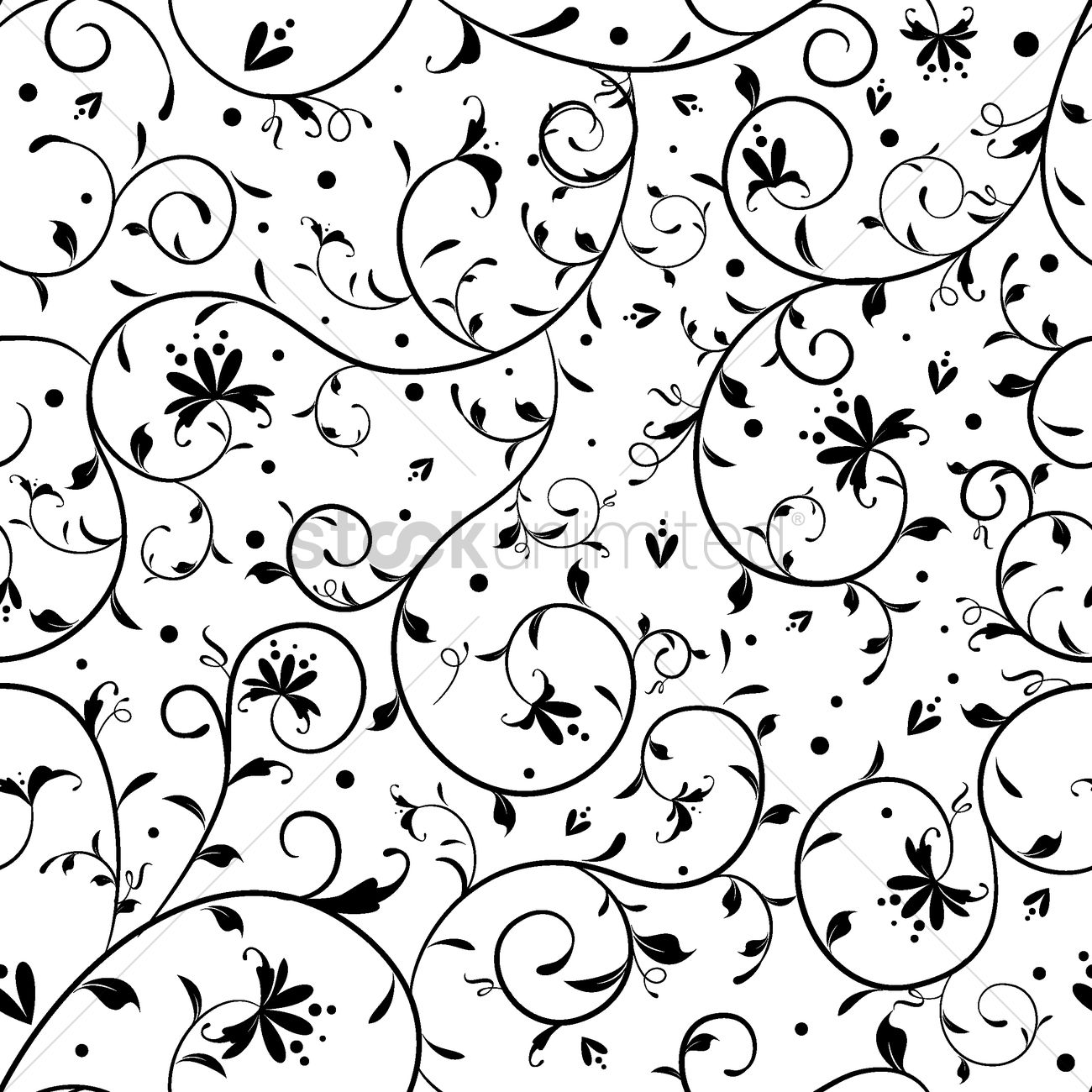 1300x1300 Simple Floral Pattern Design Vector Image