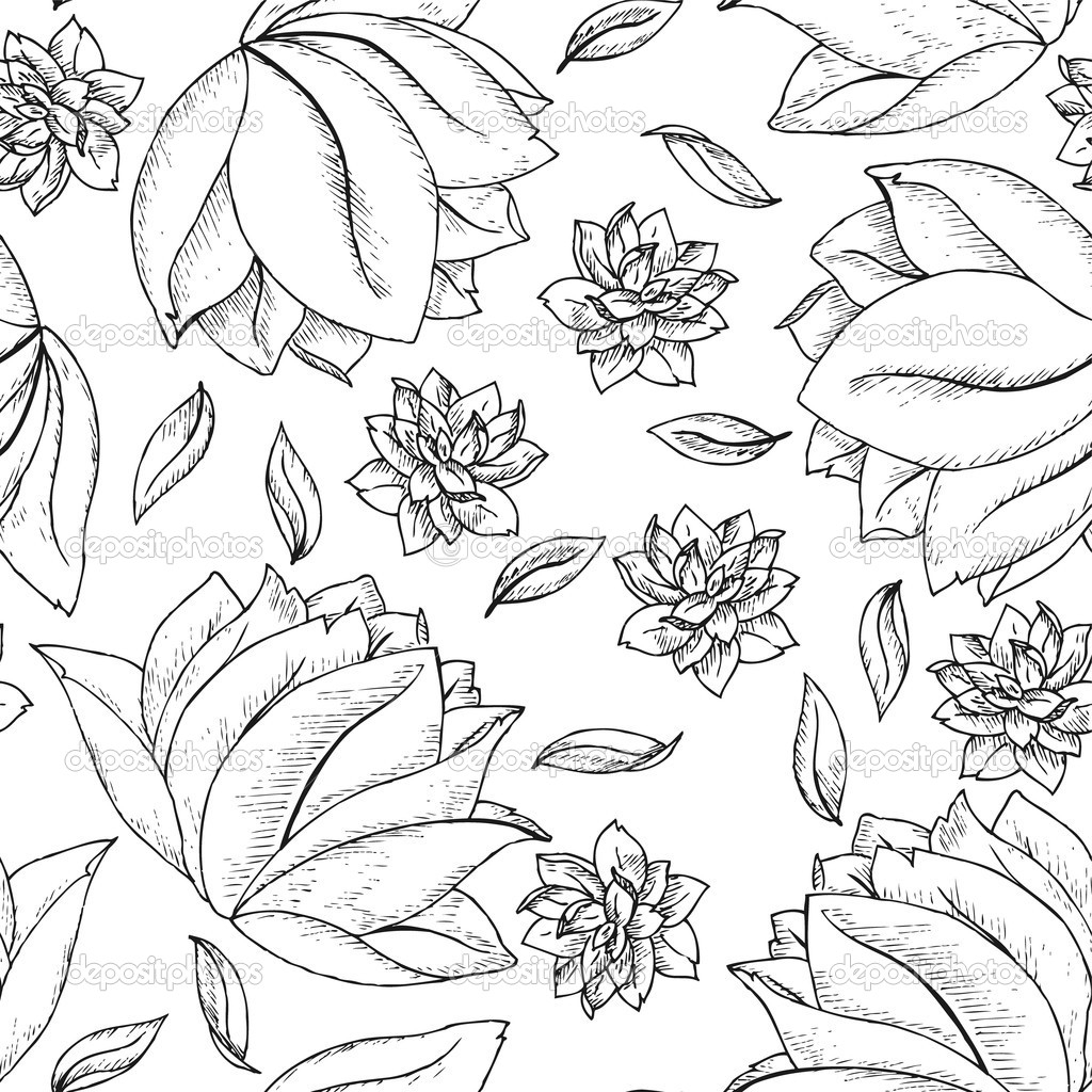 Easy To Draw Flower Patterns - Simple Flower Pattern Drawing Flowers ...
