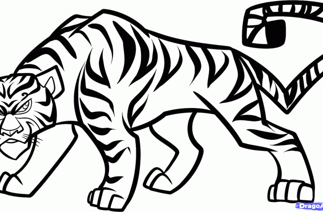 640x420 How To Draw A Cool Tiger In Jungle Step By Forest Image Of Simple