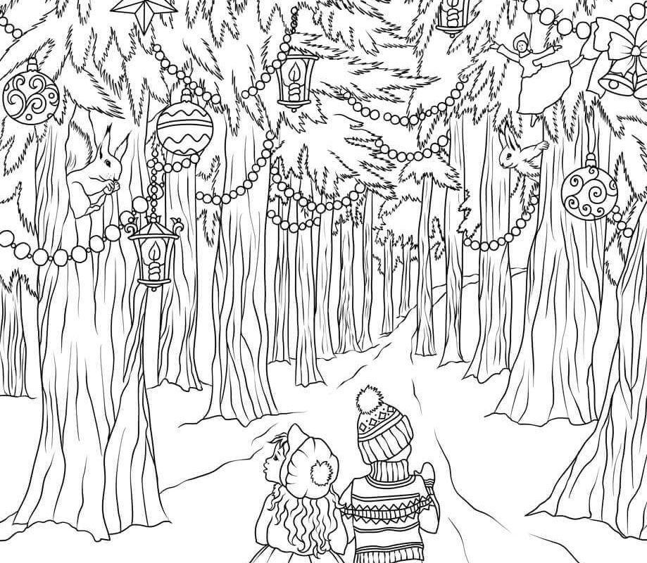 919x800 Coloring Page With Elephant In Forest Book For Pages Adults Trees