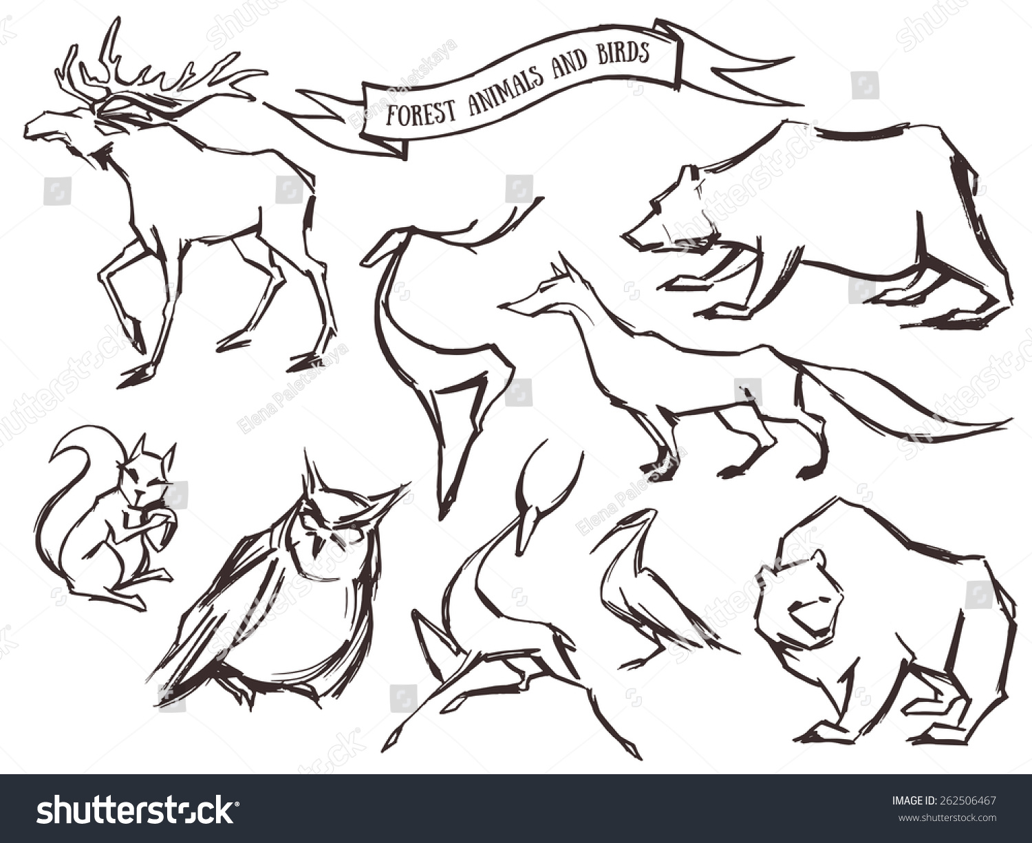 1500x1225 Gallery Forest And Animals Drawing Line,