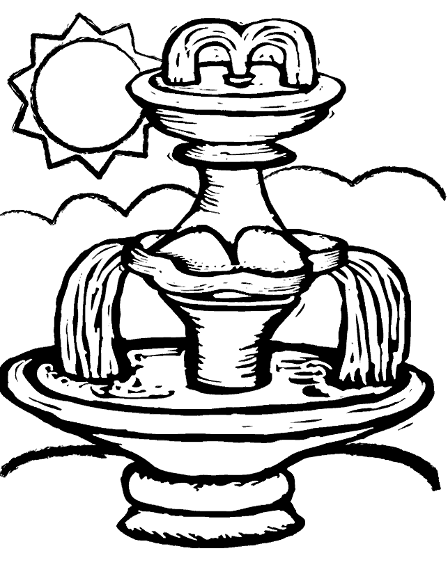 643x815 Fountain Coloring Page