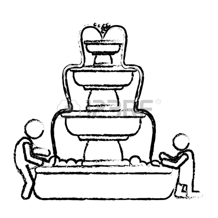 450x450 568 Water Fountain Garden Stock Vector Illustration And Royalty