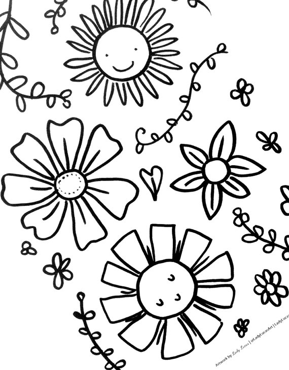 570x730 Garden Coloring Book Printable 20 Cute Simple Garden Motif
