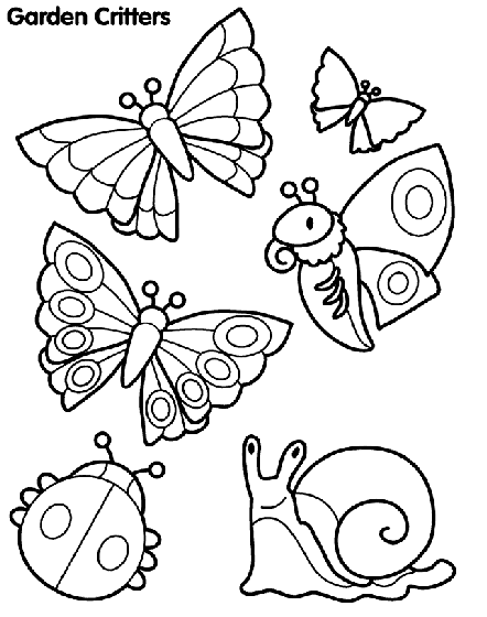 442x560 Garden Critters Coloring Page Coloring