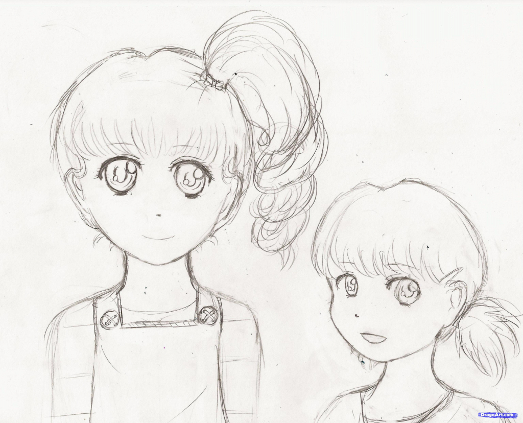 1024x828 Drawing Of A Teenage Girl Girls Drawing Simple Stepstep How