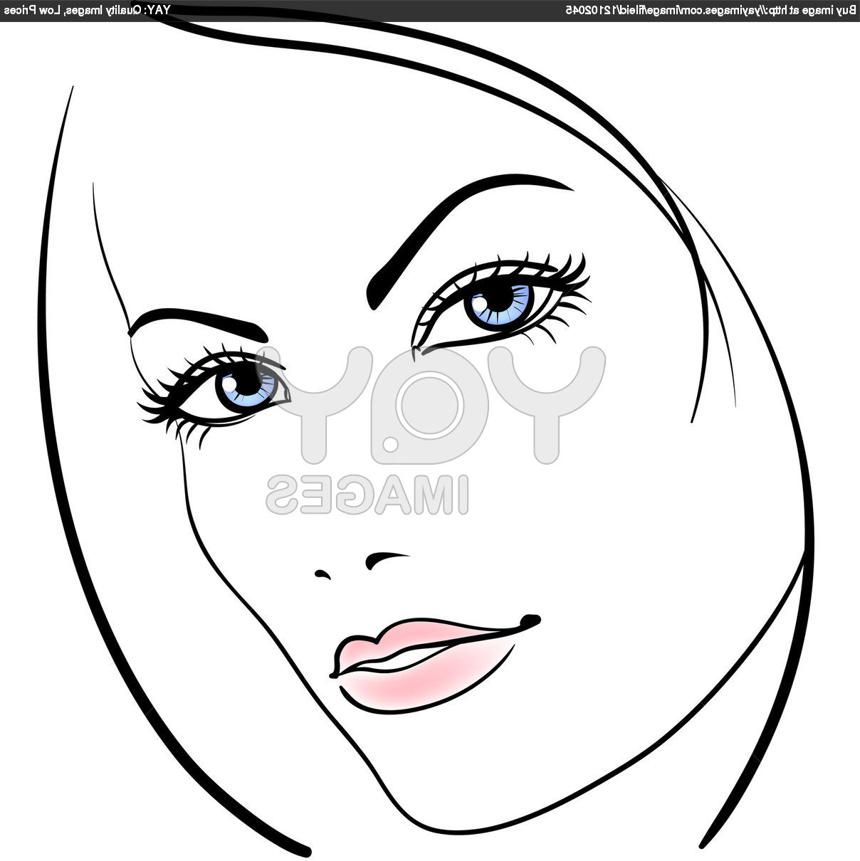 1208x1210 Girl Face Draw Simple