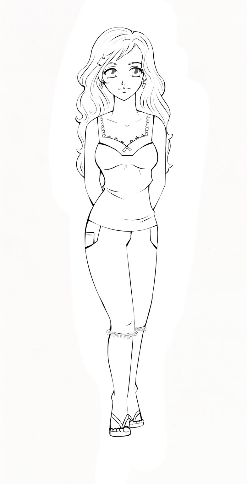 786x1542 Girl Line Art By Sugargrl14