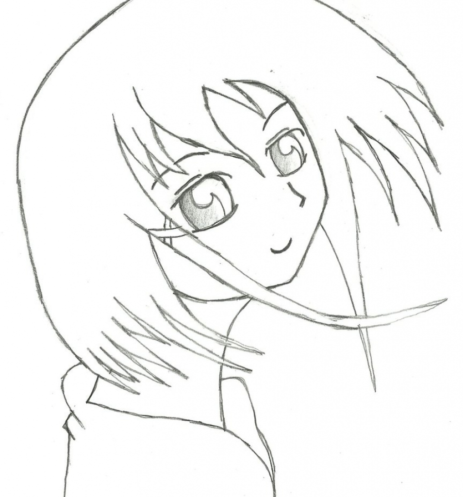 954x1024 Anime Simple Drawings Simple Anime Girl Draw Ramborocky