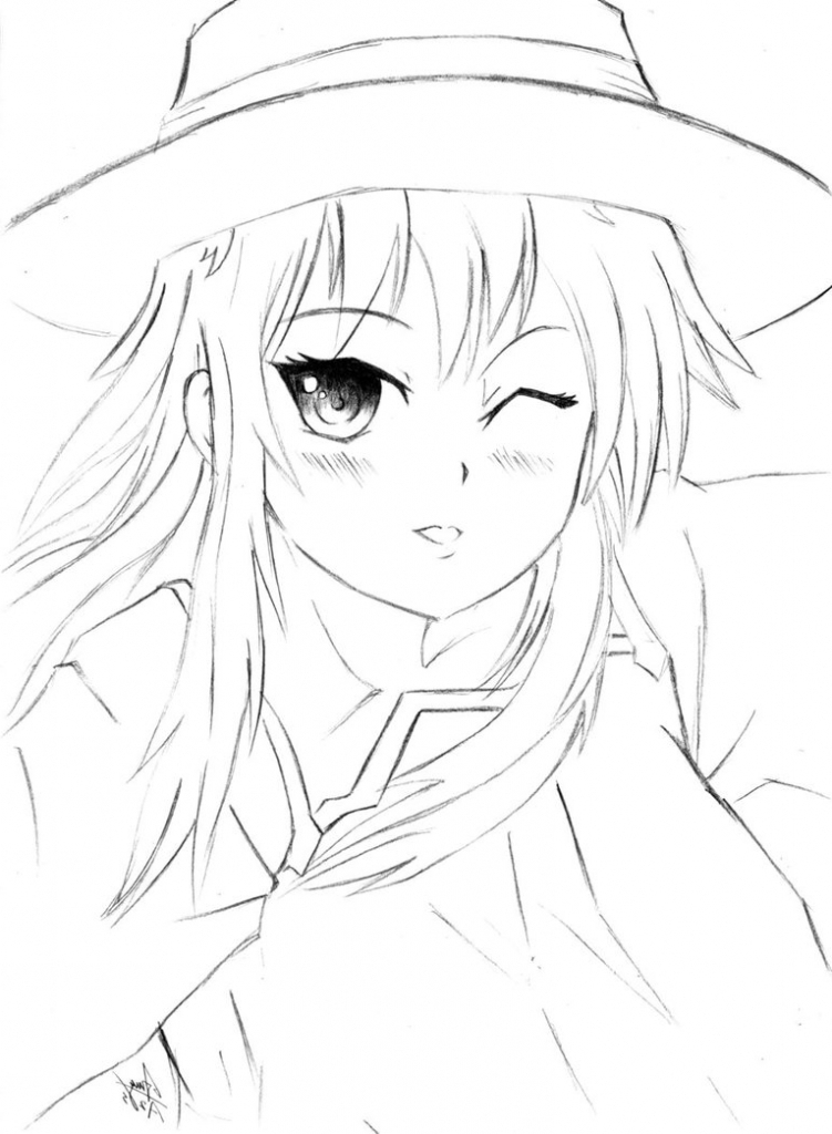 751x1024 Simple Anime Girl Drawing The Sketch For Girl Sketch Girl