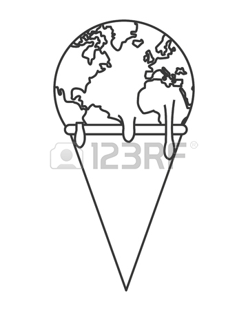360x450 Simple Flat Design Planet Earth Melting Icon Vector Illustration