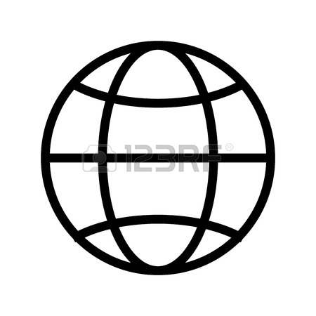 450x450 Simple Globe Diagram With Latitude Lines And Meridians Vector
