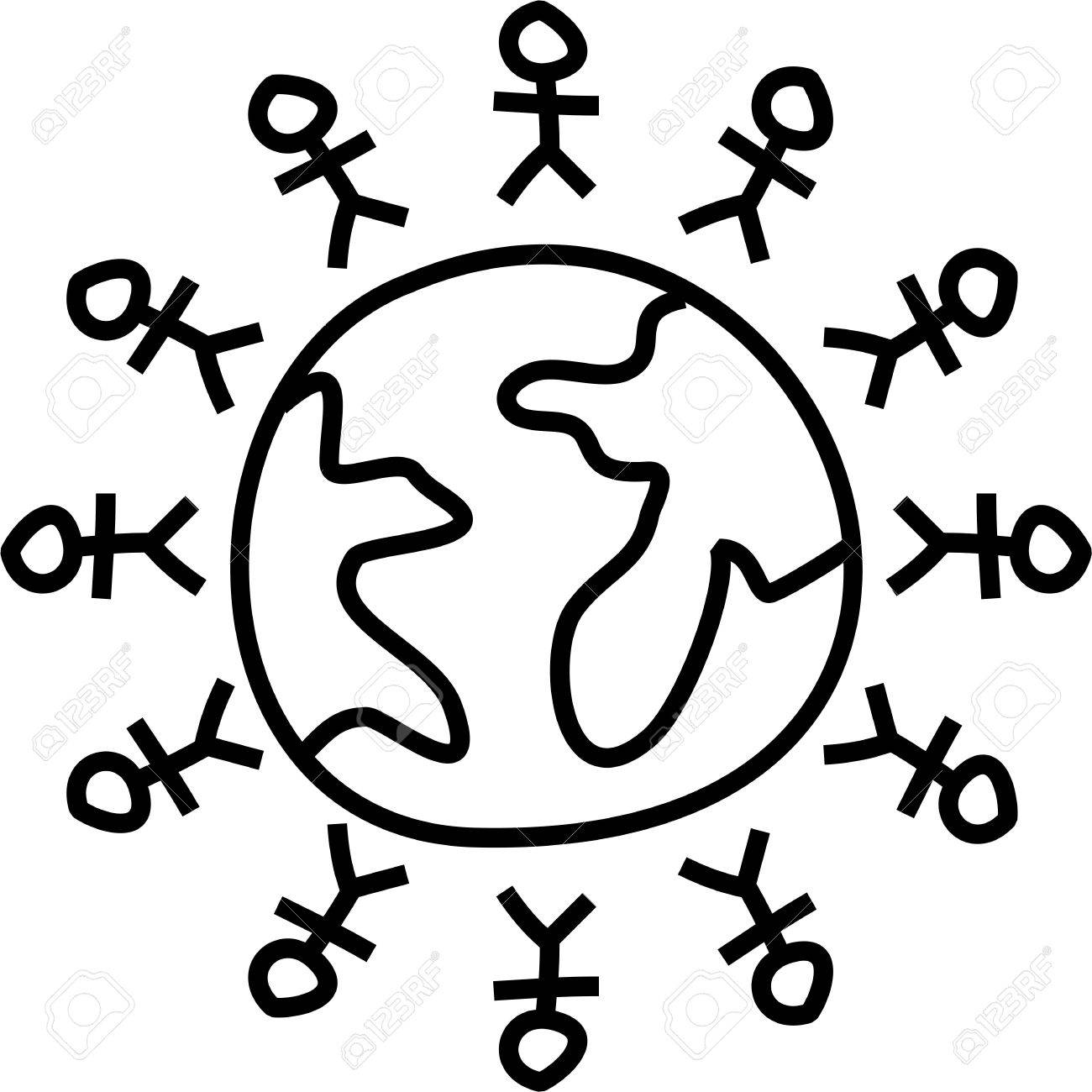 1300x1300 Simple Stick Man Style Drawing Of People Standing Around