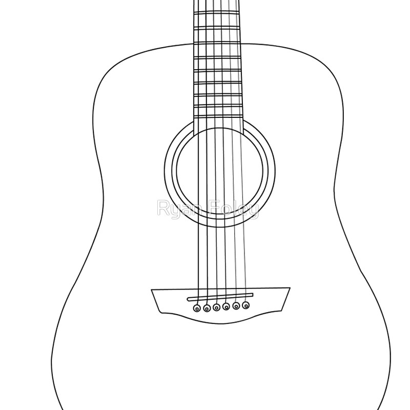 800x800 Simple Guitar Outline Spiral Notebooks By Ryan Foley Redbubble