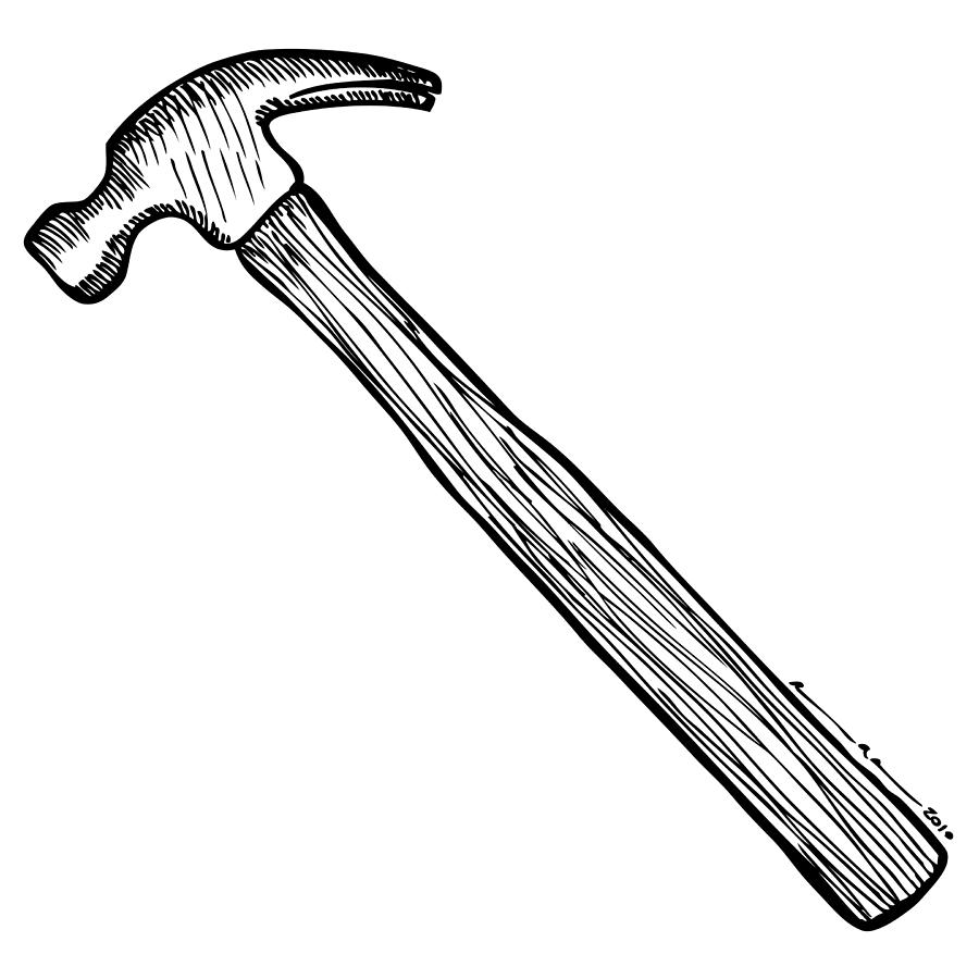 900x900 Hammer Drawing By Karl Addison