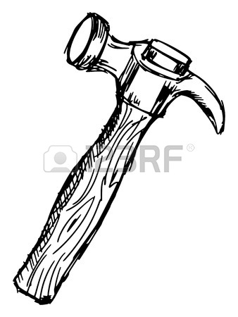 338x450 Sketch, Doodle, Hand Drawn Illustration Of Hammer Royalty Free