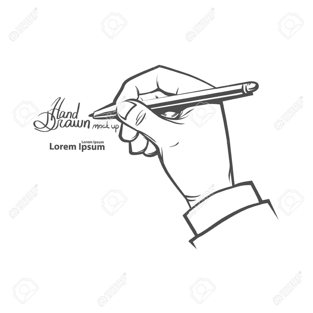 1300x1300 A Sketch Of A Hand Holding A Pen Hands Holding Pen, Writing