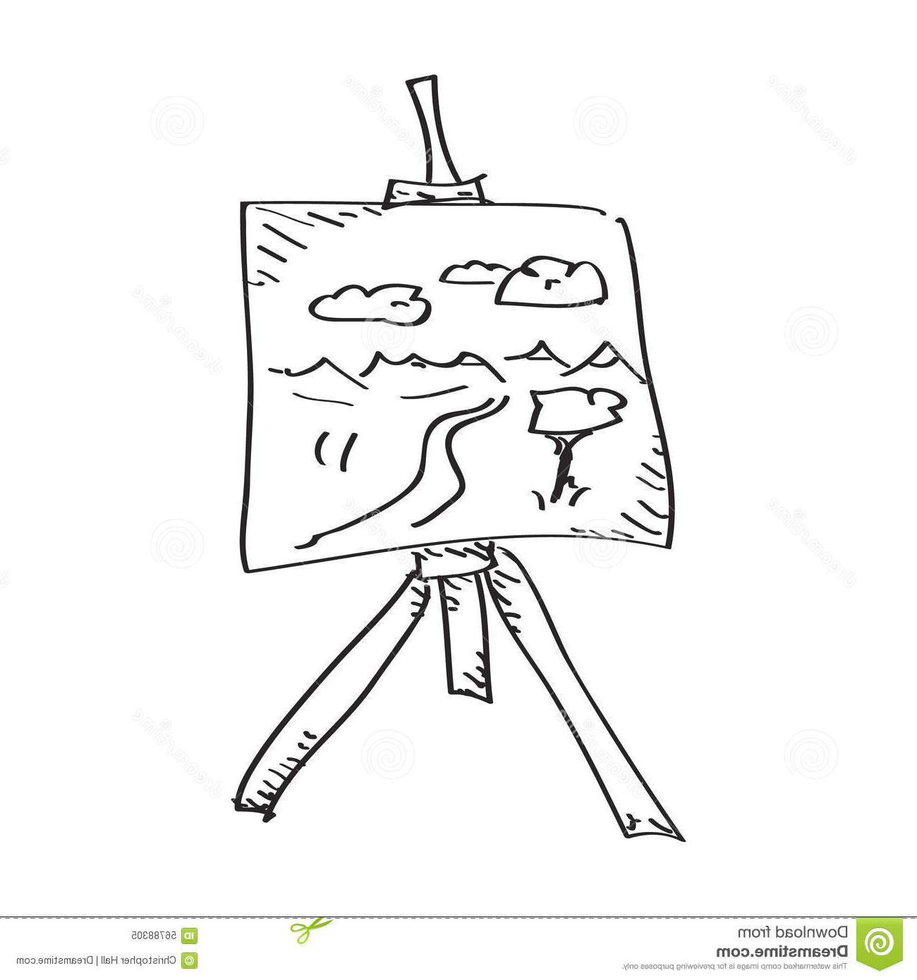1300x1390 Simple Doodle Artist Easel Hand Drawn Artists
