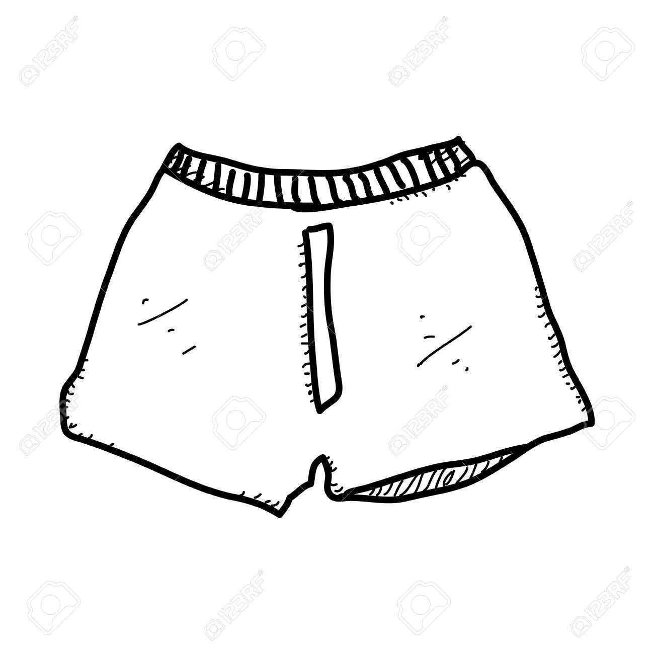 1300x1300 Simple Hand Drawn Doodle Of A Pair Of Boxer Shorts Royalty Free