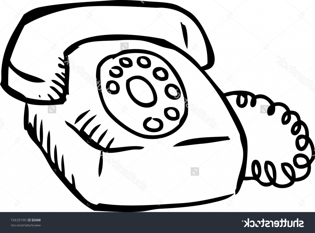 1024x759 Simple Images For Drawing Simple Hand Drawing Old Telephone Stock