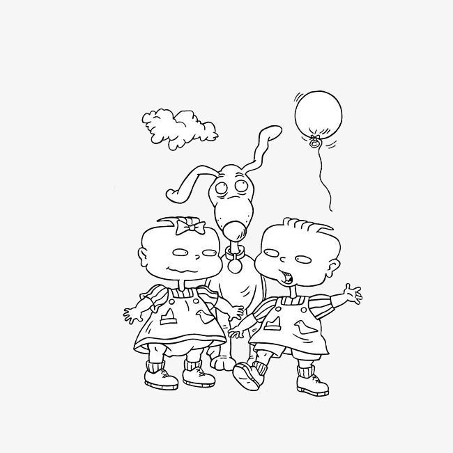 650x651 Simple Hand Drawn Children And Dogs, Children And Dogs, A Puppy