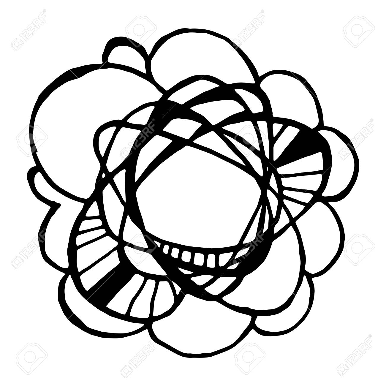1300x1300 Simple Hand Drawn Circle Template. Round Doodle Vector Sketch