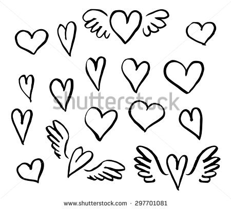 450x408 Drawn Hearts Simple Art