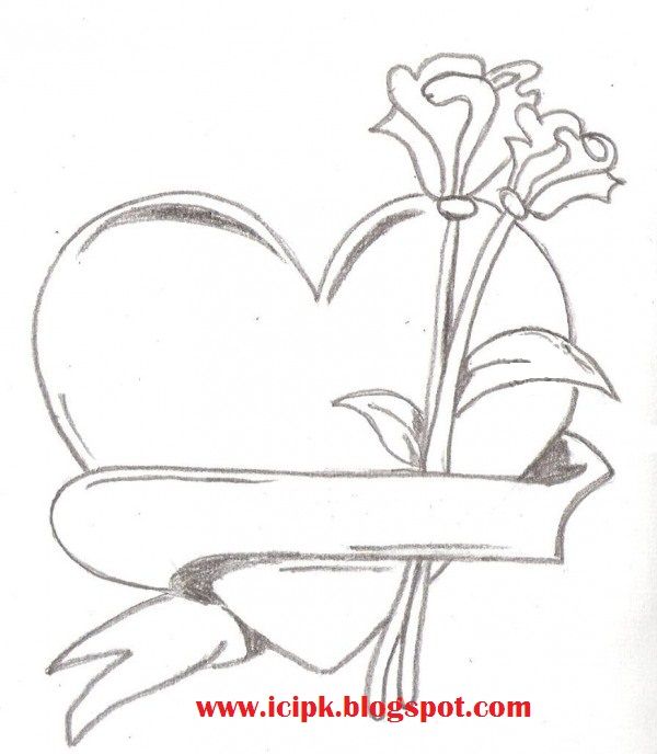 600x688 Photos Simple Heart Pencil Art,