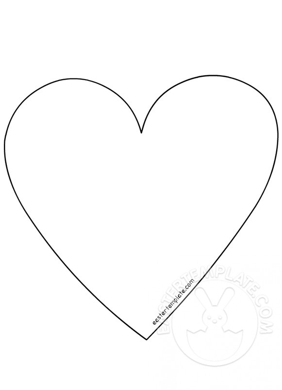 581x803 Simple Heart Shape Easter Template