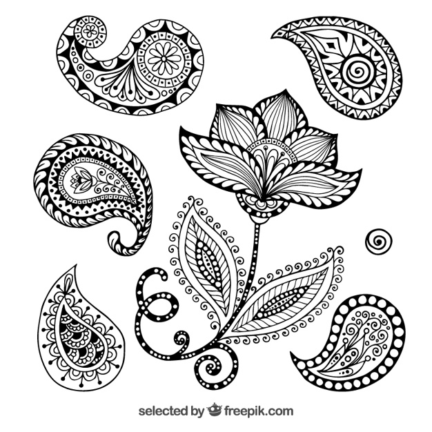626x626 Henna Ornaments Vector Free Download