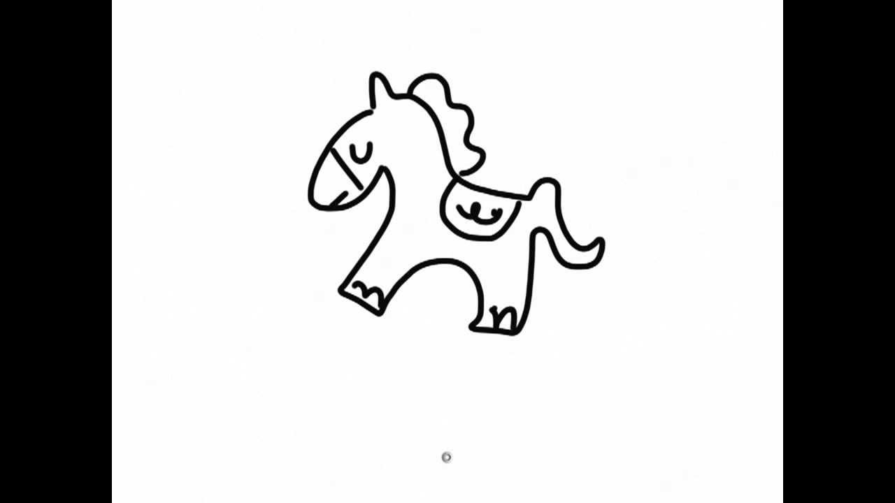 1280x720 Ipad Draw A Simple Cartoon Horse