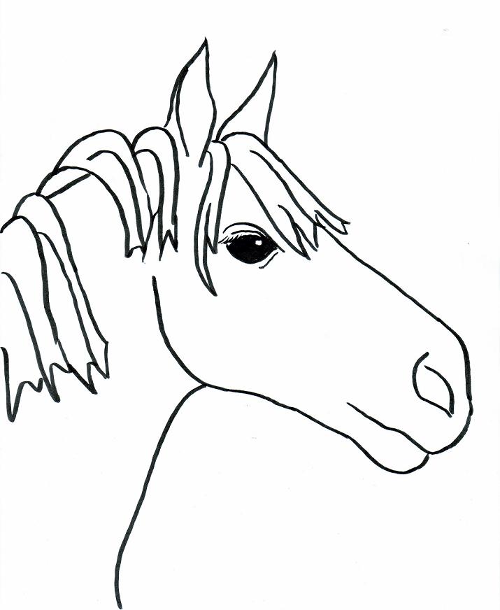 715x872 Simple Horse Drawings For Kids Images Amp Pictures