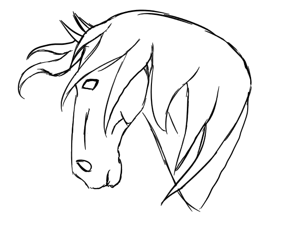 Simple Horse Head Drawing at GetDrawings | Free download