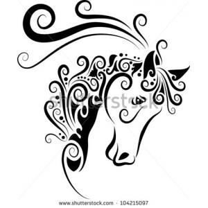 300x300 Simple Animal Face Drawing Horse