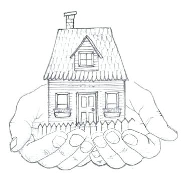 361x360 Simple Home Sketch