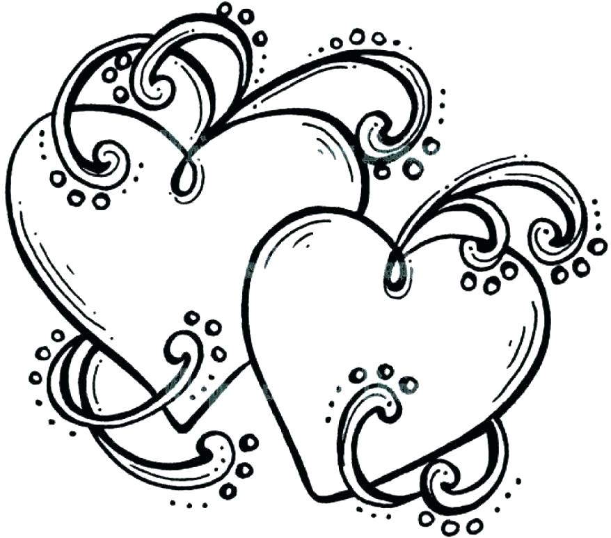 878x773 Lovely Human Heart Coloring Pages Free Download Simple Printable