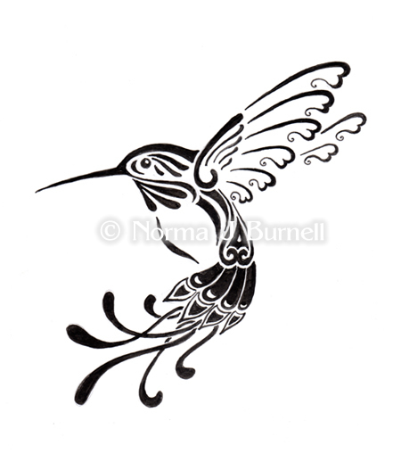 450x518 Fairy Tangles Fairy Tangles Hummingbird Tattoo Designs