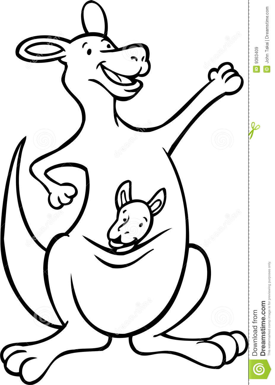 927x1300 Black And White Kangaroo Clipart