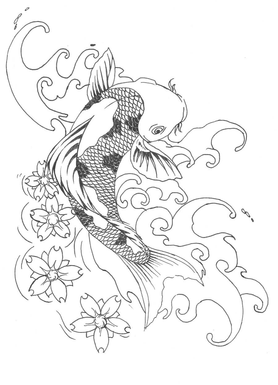 900x1244 Koi Fish Drawing Best Tattoo Design