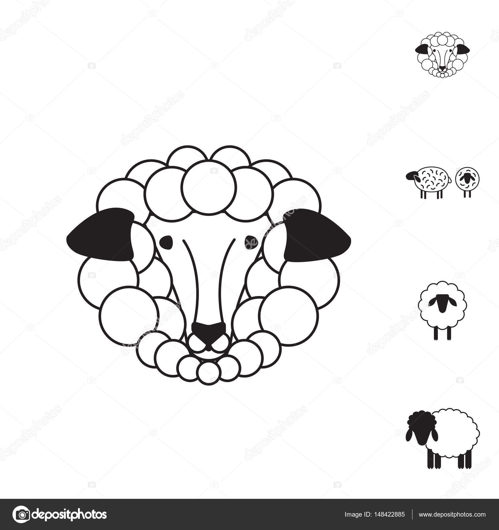 1600x1700 Sheep Or Ram Icon, Logo, Template, Pictogram Stock Vector