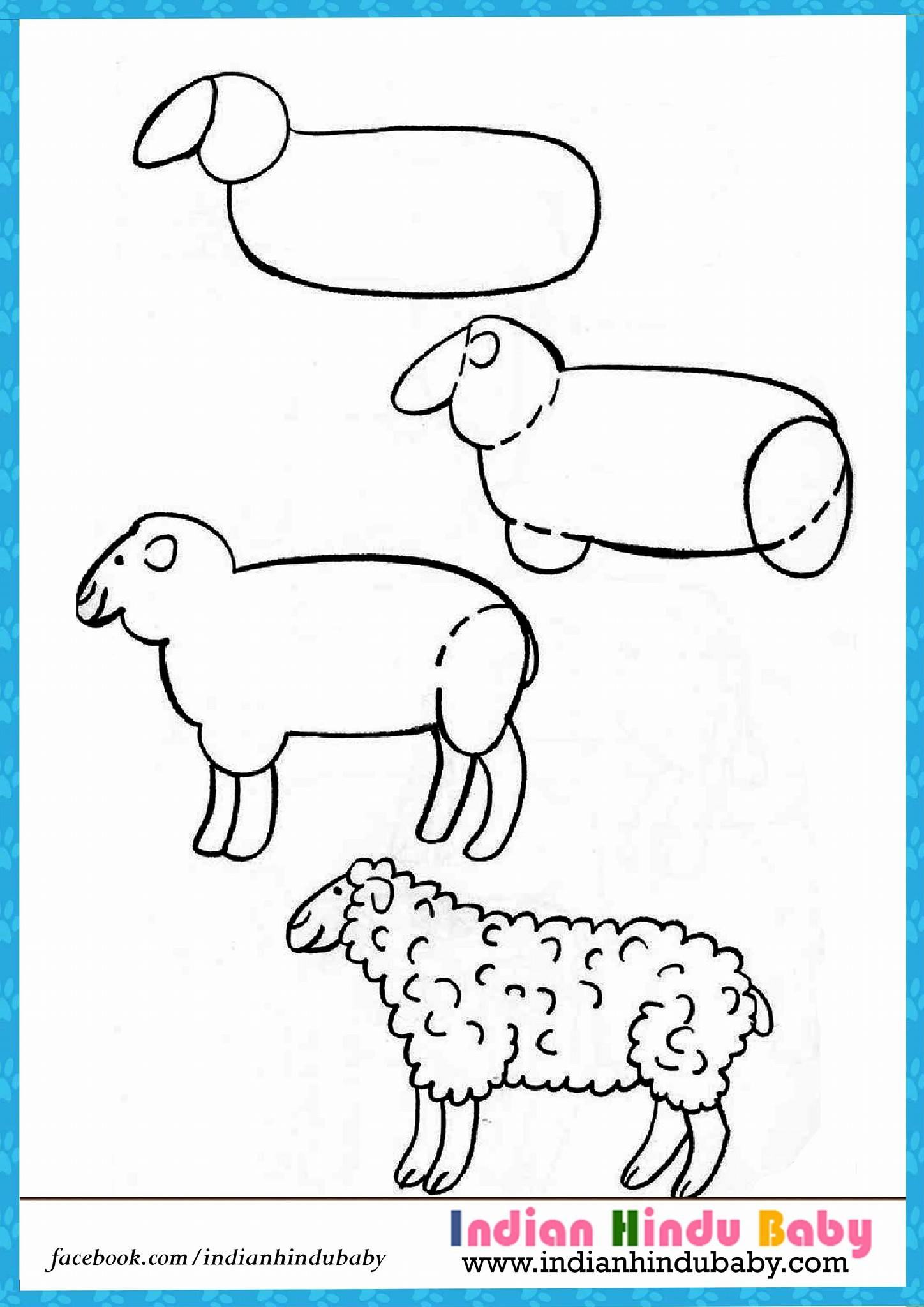 Simple Lamb Drawing at GetDrawings | Free download