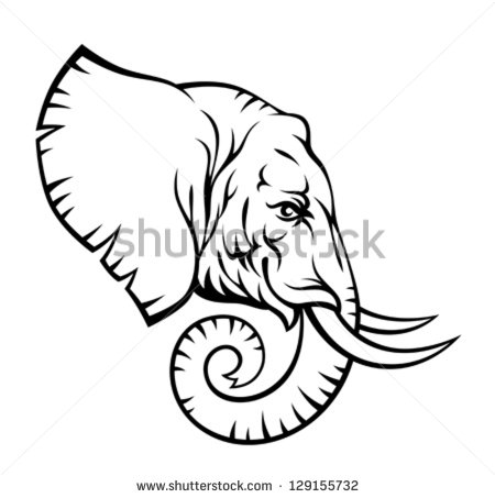 450x453 Drawn Elephant Side View